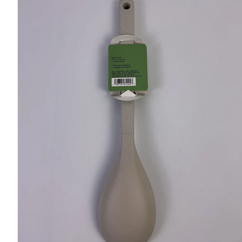 Figmint Soft Grip Nylon Spoon Taupe BPA Free Heat Resistant Kitchen Utensil NEW